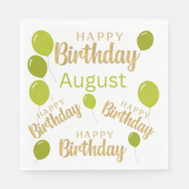 ハッピーバースデー威厳がある誕生日紙ナプキン スタンダードランチョンナプキン