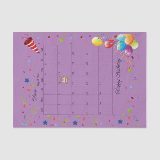 ハッピーバースデー威厳がある2022ティッシュペーパー 薄葉紙 (正面)