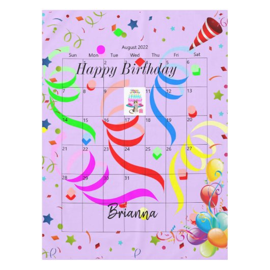 ハッピーバースデー威厳がある2022テーブルクロス テーブルクロス (正面)