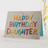 ハッピーバースデー娘のグリーティングカード カード (黄色い花)