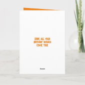 ハッピーバースデー娘インロー写真紫オレンジ カード (裏面)