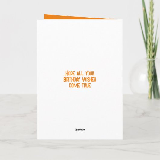 ハッピーバースデー娘インロー写真紫オレンジ カード (裏面)