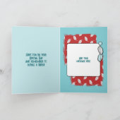 ハッピーバースデー娘写真の緑の赤 カード (内部)