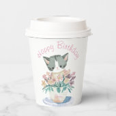 ハッピーバースデー娘 |かわいい子猫の名前 紙コップ (裏面)