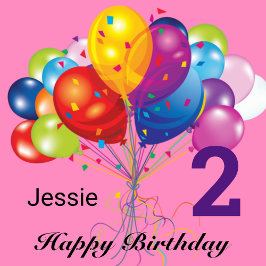 ハッピーバースデー子の名前と年齢のカスタマイズ ラッピングペーパー