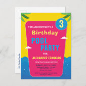 ハッピーバースデー子キッズガールボーイ年齢パーソナライズ インビテーションポストカード (正面/裏面)