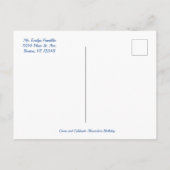 ハッピーバースデー子キッズガールボーイ年齢パーソナライズ インビテーションポストカード (裏面)