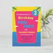 ハッピーバースデー子キッズガールボーイ年齢パーソナライズ 招待状 (スタンド正面)