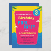 ハッピーバースデー子キッズガールボーイ年齢パーソナライズ 招待状 (正面/裏面)