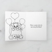 ハッピーバースデー子犬の着色ページ カード (内部)