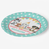 ハッピーバースデー子犬パーティー ペーパープレート (アングル)