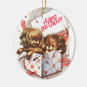 ハッピーバースデー子犬 セラミックオーナメント (左)