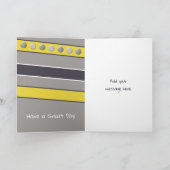 ハッピーバースデー孫のグレーと黄色の写真 カード (内部)