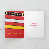 ハッピーバースデー孫の赤と黒の写真 カード (内部)