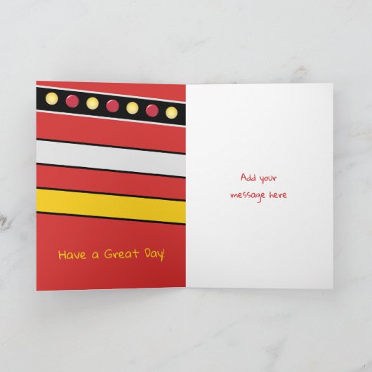 ハッピーバースデー孫の赤と黒の写真 カード (内部)