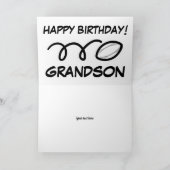 ハッピーバースデー孫アスレティックラグビーボールスポーツ カード (内部)