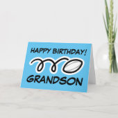 ハッピーバースデー孫アスレティックラグビーボールスポーツ カード (正面)