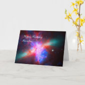 ハッピーバースデー孫シガー銀河系 カード (黄色い花)