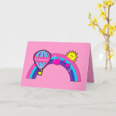 ハッピーバースデー孫娘と太陽と虹 カード (黄色い花)