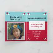 ハッピーバースデー孫娘の名前の写真レッド カード (内部)