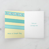 ハッピーバースデー孫娘ターコイズ写真 カード (内部)