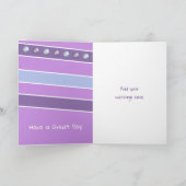 ハッピーバースデー孫娘パープル薄紫写真 カード (内部)