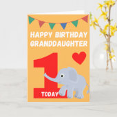 ハッピーバースデー孫娘 – 1今日 カード (黄色い花)