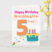 ハッピーバースデー孫娘 – 5今日 カード (黄色い花)