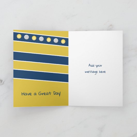 ハッピーバースデー孫海軍と金ゴールド写真 カード (内部)