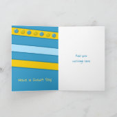 ハッピーバースデー孫青と黄色の写真 カード (内部)