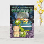 ハッピーバースデー孫、この世のうち、エイリアン カード (黄色い花)