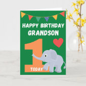 ハッピーバースデー孫 – 1今日 カード (黄色い花)