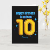 ハッピーバースデー孫 – 10今日 カード (黄色い花)