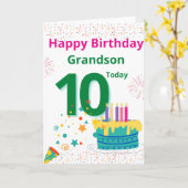 ハッピーバースデー孫 – 10今日 カード (黄色い花)