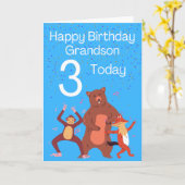 ハッピーバースデー孫 – 3今日 カード (黄色い花)