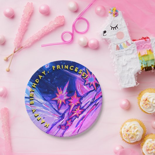 ハッピーバースデー宇宙プリンセス ペーパープレート (パーティー)