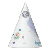 ハッピーバースデー宇宙飛行士と宇宙パーティー帽子 パーティーハット (左)