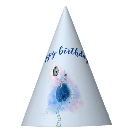 ハッピーバースデー宇宙飛行士と宇宙 パーティーハット (正面)