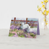 ハッピーバースデー宗教恵みラベンダー カード (黄色い花)