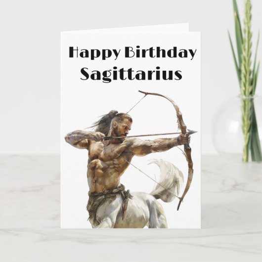 ハッピーバースデー射手座〔占星術の〕十二宮図ケンタウル カード (正面)