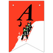 ハッピーバースデー小さな少年たちスノードスノーレッド バンティングフラッグ (第2の旗)