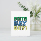 ハッピーバースデー少年！楽しいパーティー カラフルな青春 クール ポストカード (スタンド正面)