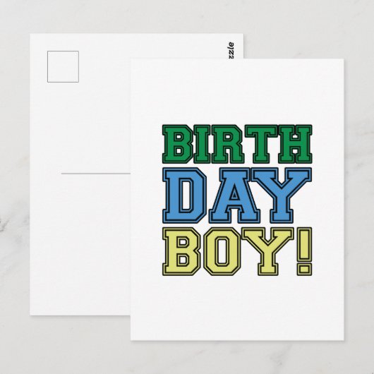 ハッピーバースデー少年！楽しいパーティー カラフルな青春 クール ポストカード (正面/裏面)