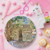 ハッピーバースデー履歴バフ ペーパープレート (パーティー)