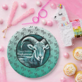 ハッピーバースデー山羊座占星術〔占星術の〕十二宮図ヤギ ペーパープレート (パーティー)