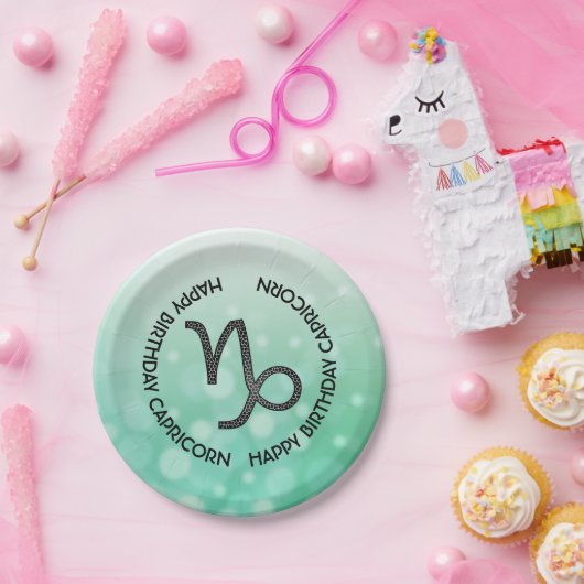 ハッピーバースデー山羊座占星術〔占星術の〕十二宮図 ペーパープレート (パーティー)