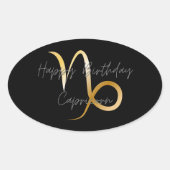 ハッピーバースデー山羊座 楕円形シール (正面)
