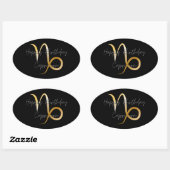 ハッピーバースデー山羊座 楕円形シール (シート)