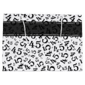 ハッピーバースデー年齢45番パターン黒/白 ラージペーパーバッグ (裏面)