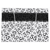 ハッピーバースデー年齢55番パターン黒/白 ラージペーパーバッグ (裏面)